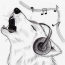 Dog in headphones