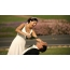 Newlyweds on the background of sakura