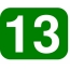 13 on a green background