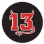 "13" on a red background