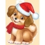 Puppies in Santa Claus hats
