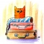 Cat on suitcases