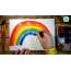 Children's drawing a rainbow