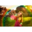 Girl, arcobaleno, bubbles di sabbia