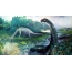 Brontosaurus on a white background