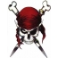 Jolly Roger in a red bandana