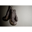 Boxing gloves on black background