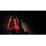Červené boxerské rukavice na tehlovej stene