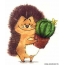 Hedgehog with a cactus