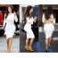 Kim Kardashian in a white swimsuit