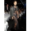 Rihanna in a black lace dress