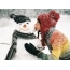 Girl and snowman