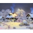 Գեղեցիկ ձմեռային գյուղը սեղանի վրա