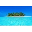 Blue water, island, palm trees
