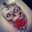 Skull, rose