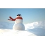 Snowman in a cap