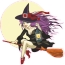 Witch with purple hair