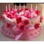 Pink cake with flowers