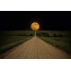 Moon, road, night