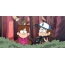 Mabel and Dipper in the forest