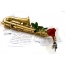 Saxofón, červená ruža