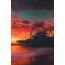 Beautiful sunset, beach, ferris wheel