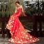 Japonský štýl červené šaty