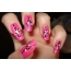 Pink nails with flowers