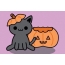 Kitten with pumpkin