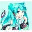 Anime girl with turquoise hair
