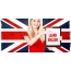 Girl on the background of the flag of England