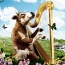 Cow playing the harp