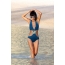 Bai Ling in a blue swimsuit