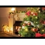 Fireplace and decorated retro tree
