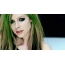 Avril Lavigne with green hair