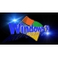 Windows 10 on blue background