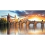 Prag, most, zalazak sunca