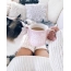 Girl, cat, cup of coffee
