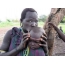 خنده دار زن سیاه پوست با یک کودک