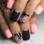 Black and pink manicure