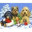 Božićna slika s psima