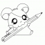 الفأر مع قلم رصاص