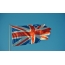 Brita flago flugante en la vento