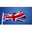 青い背景にイギリスの旗