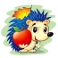 Hedgehog with apple