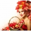 Girl with a basket of apples