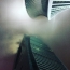 Grattacieli in nebbia
