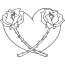 Срце, две рози
