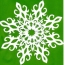 Snowflake on green background