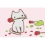 Kucing dengan bunga mawar